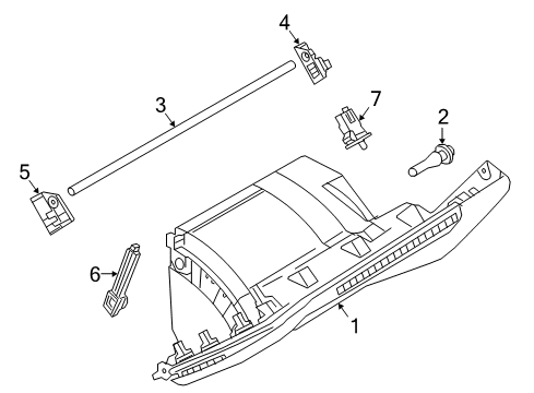 2021 Jeep Renegade Glove Box Support-Glove Box Door Diagram for 68247069AA