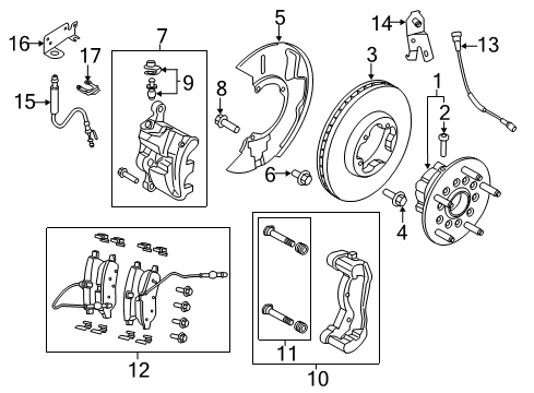 2016 Ford Transit-250 Front Brakes Splash Shield Diagram for BK2Z-2K004-A