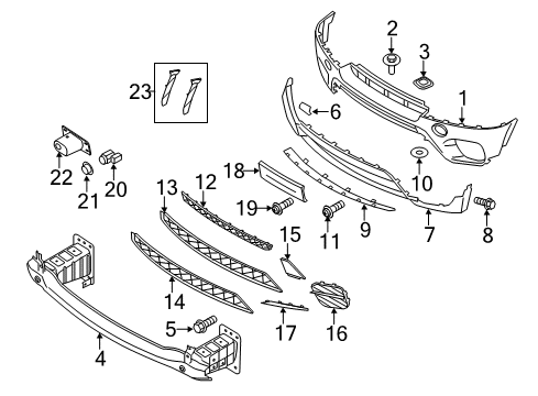 2013 BMW X5 Front Bumper Support, Pdc-Sensor Interior Right Diagram for 51117165462