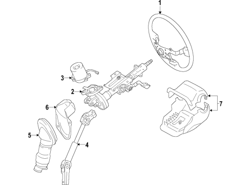 2018 Toyota C-HR Steering Column & Wheel, Steering Gear & Linkage Lower Column Cover Diagram for 45024-10070-C1