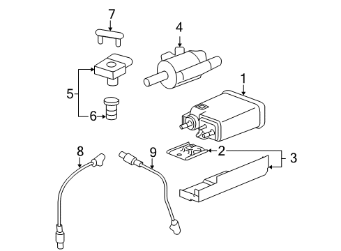 2008 GMC Sierra 1500 Emission Components PCV Valve Diagram for 12597772