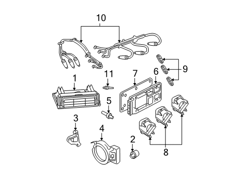 2005 Buick LaCrosse Ignition System Ignition Coil Diagram for 19418102