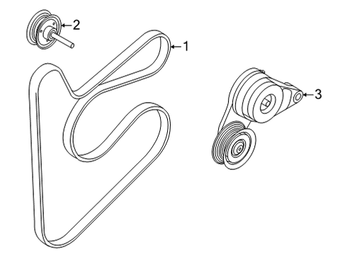 2021 Kia Seltos Belts & Pulleys Ribbed V Belt Diagram for 252122B180