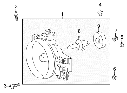 2009 Toyota FJ Cruiser Headlamps Headlamp Clip Diagram for 81119-35460