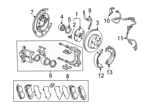 2002 Acura MDX Parking Brake Wire B, Passenger Side Parking Brake Diagram for 47520-S3V-A04