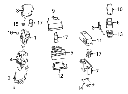 2021 INFINITI Q60 Fuse & Relay Frame-Relay Box Diagram for 24384-4GA0A