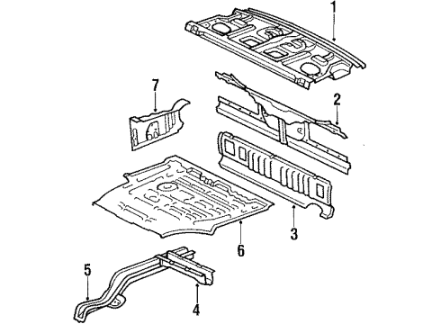 1987 Toyota Cressida Rear Body Rear Crossmember Diagram for 57605-22060