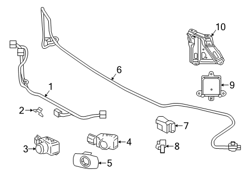 2021 Lexus LS500h Parking Aid Sensor, Ultrasonic Diagram for 89341-K0060-J8