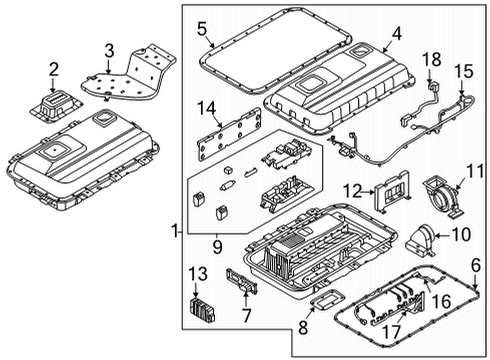 2021 Kia Sorento Battery Battery System Assembly Diagram for 37501P4000