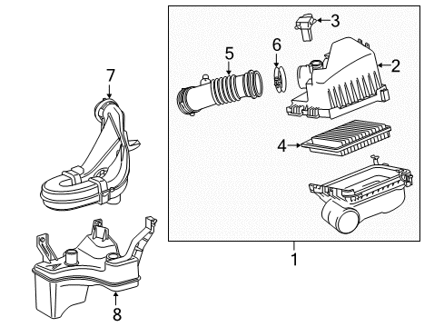 2016 Scion iM Filters Inlet Tube Diagram for 17751-37120