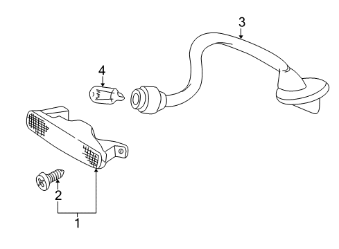 1997 Honda Civic High Mount Lamps Screw, Tapping (5X16) Diagram for 93903-253J0