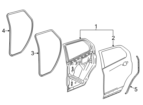 2019 Buick Envision Rear Door Door Shell Diagram for 23141898