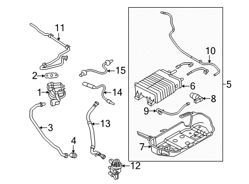 2011 Ford Mustang Emission Components Vapor Canister Diagram for BR3Z-9D653-C