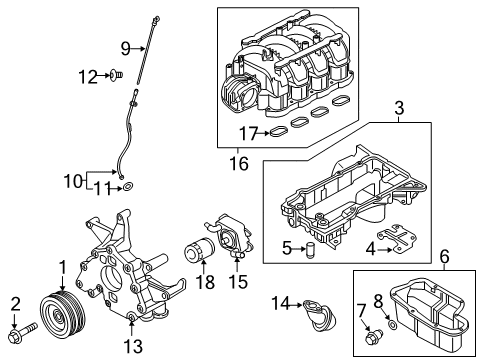 2016 Nissan Titan XD Engine Parts, Mounts, Cylinder Head & Valves, Camshaft & Timing, Oil Pan, Oil Pump, Crankshaft & Bearings, Pistons, Rings & Bearings, Variable Valve Timing Valve-Oil Pressure Regulator Diagram for 15241-1CA0A