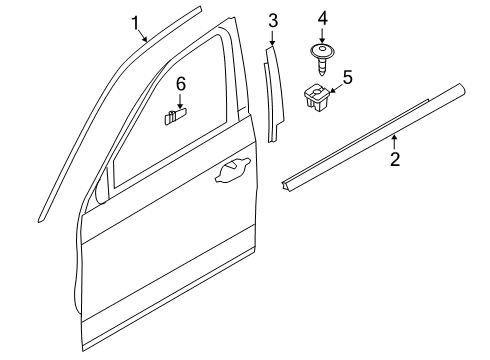 2020 BMW M340i Exterior Trim - Front Door FINISHER WINDOW FRAME B-PILL Diagram for 51437465137