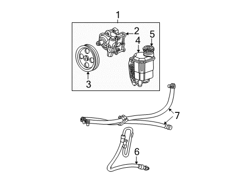 2002 Dodge Ram 1500 P/S Pump & Hoses, Steering Gear & Linkage Line-Power Steering Pressure Diagram for 52106526AF