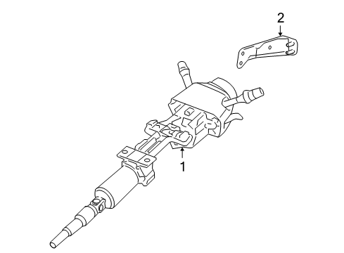 2009 Cadillac STS Steering Column, Steering Wheel Column Assembly Diagram for 25858674