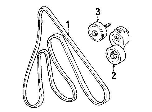 1999 Ford Windstar Belts & Pulleys Serpentine Belt Diagram for XF2Z-8620-A