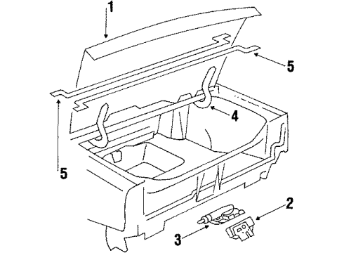 1985 Oldsmobile 98 Trunk Lid Hge Asm-Compartment Lid Diagram for 20633144