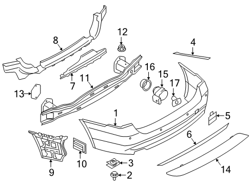 2018 BMW 340i Parking Aid Rear Reflector, Rear Right Diagram for 63147400208