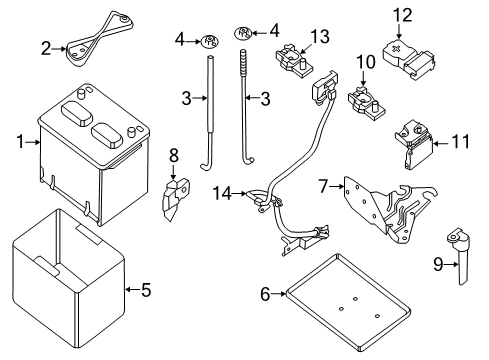 2015 Nissan Sentra Battery Tray-Battery Diagram for 24428-4M800