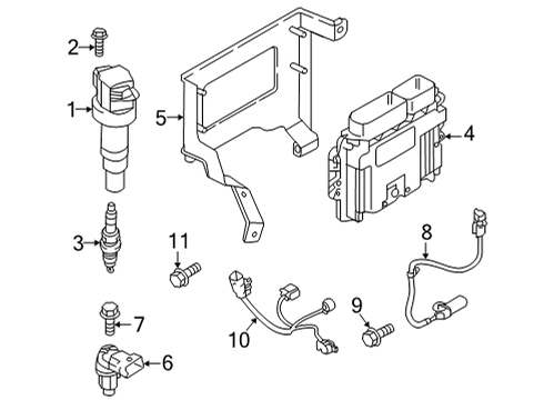 2022 Hyundai Santa Cruz Ignition System ELECTRONIC CONTROL UNIT Diagram for 39100-2SNX2