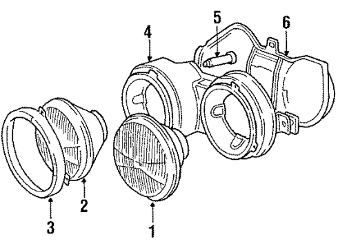 1987 BMW 635CSi Headlamps Supporting Frame Right Diagram for 63121360574