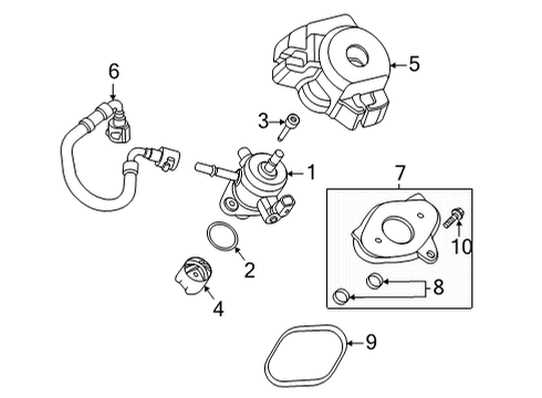 2021 Ford F-150 Fuel Supply Fuel Pump Mount Bolt Diagram for -W714498-S900