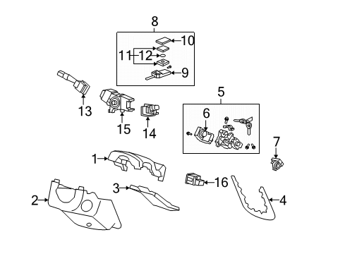 2008 Acura MDX Switches Cover, Module Diagram for 35118-STK-A01