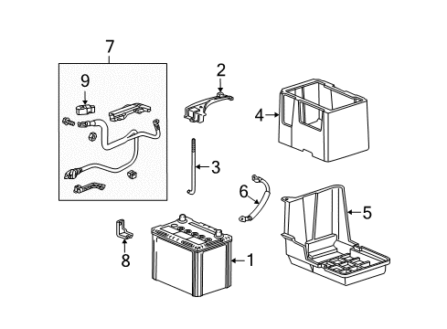 2010 Acura TSX Battery Plate, Battery Setting Diagram for 31512-TP1-A00