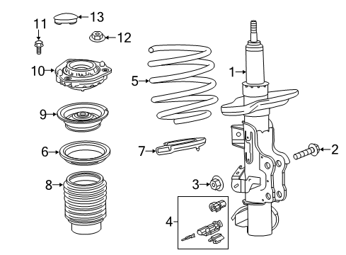 2018 Chevrolet Camaro Struts & Components - Front Connector Diagram for 19366858