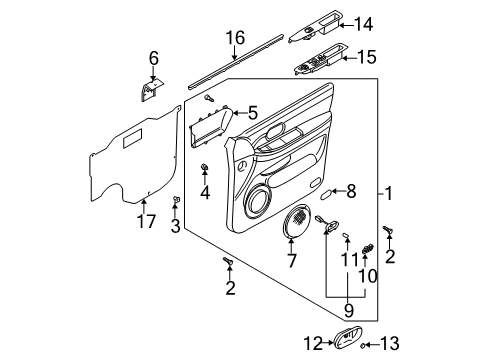 2003 Kia Sedona Bulbs Power Window Main Switch Assembly Diagram for 0K54F66350RW