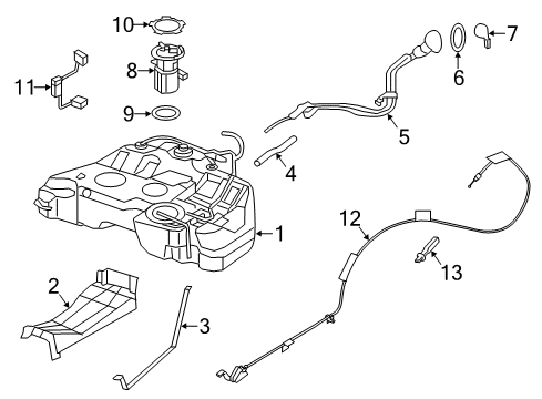 2018 Nissan Altima Fuel Supply Band Assy-Fuel Tank, Mounting Diagram for 17407-9HS0B