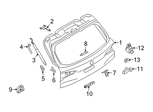 2021 BMW X7 Gate & Hardware TRUNK LID, TOP Diagram for 41007931947