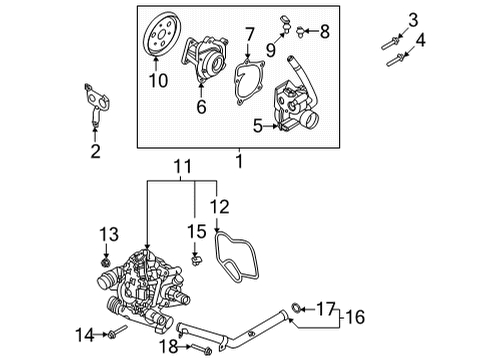 2022 Hyundai Santa Fe Water Pump Pump Assembly-COOLANT Diagram for 251002S500