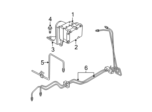 2004 Chrysler Sebring ABS Components Tube-Brake Diagram for 4764386AC