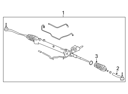 2005 Cadillac SRX P/S Pump & Hoses, Steering Gear & Linkage Gear Assembly Diagram for 25983243