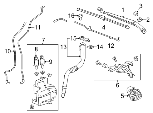 2021 Chevrolet Bolt EV Wipers Wiper Arm Diagram for 42752806