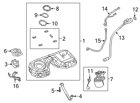 2019 Alfa Romeo Giulia Fuel System Components Pad-Fuel Tank Diagram for 68224958AA