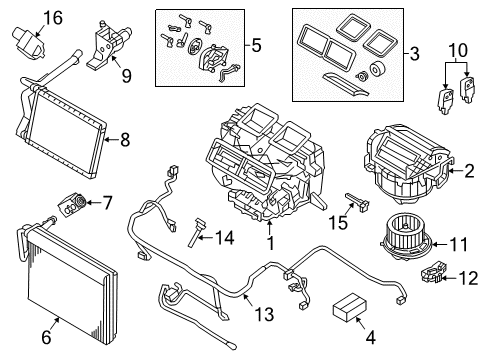 2014 BMW X1 Blower Motor & Fan Heating Element With Double Pipe Diagram for 64119190595