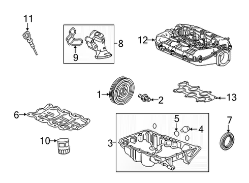 2022 Acura MDX Engine Parts Pan Complete, Oil Diagram for 11200-61A-A00