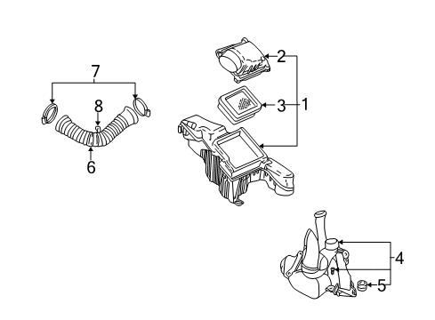2000 Pontiac Sunfire Powertrain Control Duct-Air Cleaner Outlet Diagram for 24574931