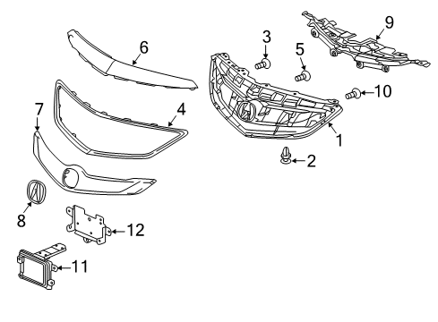 2016 Acura ILX Cruise Control System Radar Sub-Assembly Diagram for 36802-TX6-A03