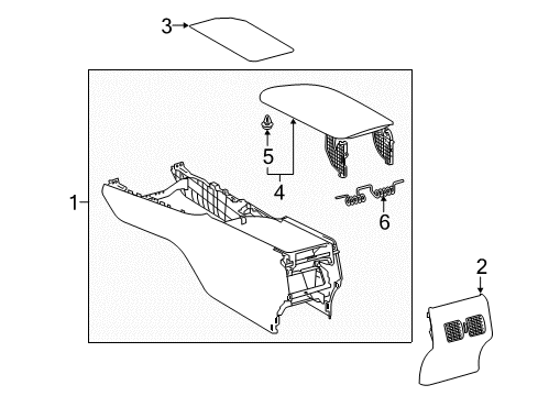 2018 Toyota Camry Center Console Mat Diagram for 58815-33170