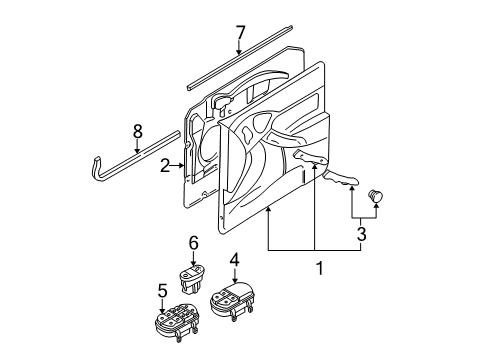 2002 Ford Focus Interior Trim - Front Door Lower Weatherstrip Diagram for YS4Z-5420759-AA