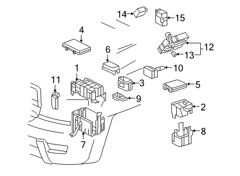 2009 Toyota FJ Cruiser Electrical Components Upper Cover Diagram for 82662-35A40