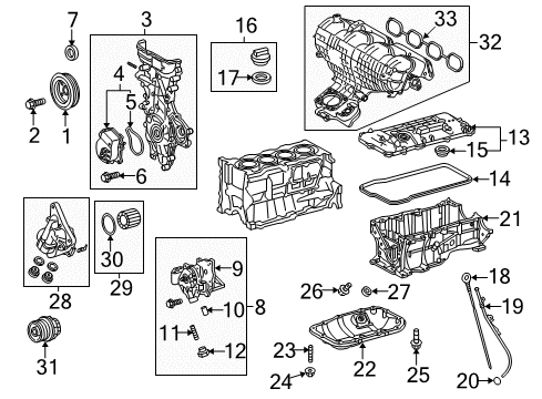 2014 Toyota Prius Engine Parts, Mounts, Cylinder Head & Valves, Camshaft & Timing, Oil Pan, Oil Pump, Crankshaft & Bearings, Pistons, Rings & Bearings, Variable Valve Timing Guide Sub-Assembly, Oil Diagram for 11409-37010