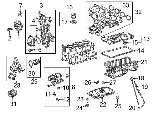 2014 Toyota Prius Engine Parts, Mounts, Cylinder Head & Valves, Camshaft & Timing, Oil Pan, Oil Pump, Crankshaft & Bearings, Pistons, Rings & Bearings, Variable Valve Timing Bracket Sub-Assy, Oil Filter Diagram for 15609-37041