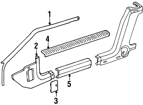 2001 Jeep Cherokee Interior Trim - Pillars, Rocker & Floor Molding-Windshield GARNISH Diagram for 5GG49RK5AE