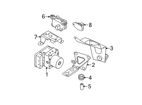 2006 BMW M5 Anti-Lock Brakes Bracket Hydro Unit Diagram for 34502282764